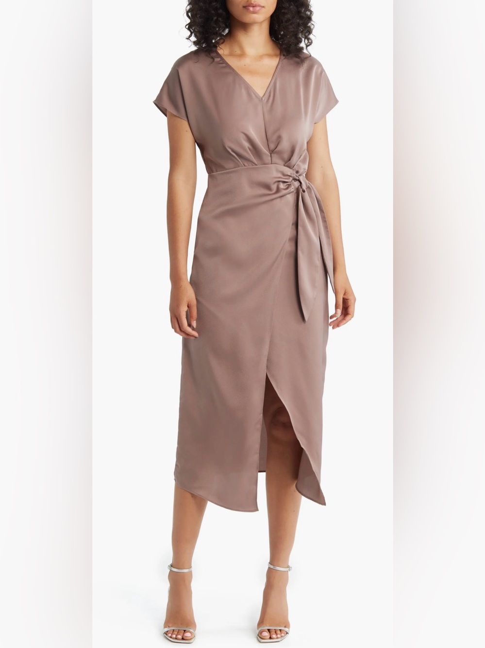 NWT Zoe and Claire faux wrap cocktail dress, dusty rose, size medium